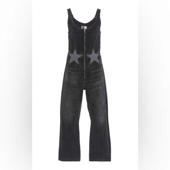 894 Jean Atelier Star Denim Jumpsuit In Night Size 2 Color Black Grey - Picture 2 of 10